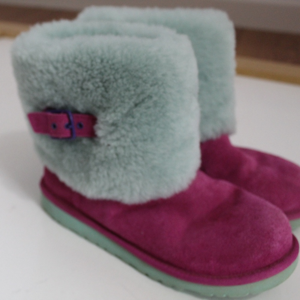 Kids Pink and Teal UGGs boots